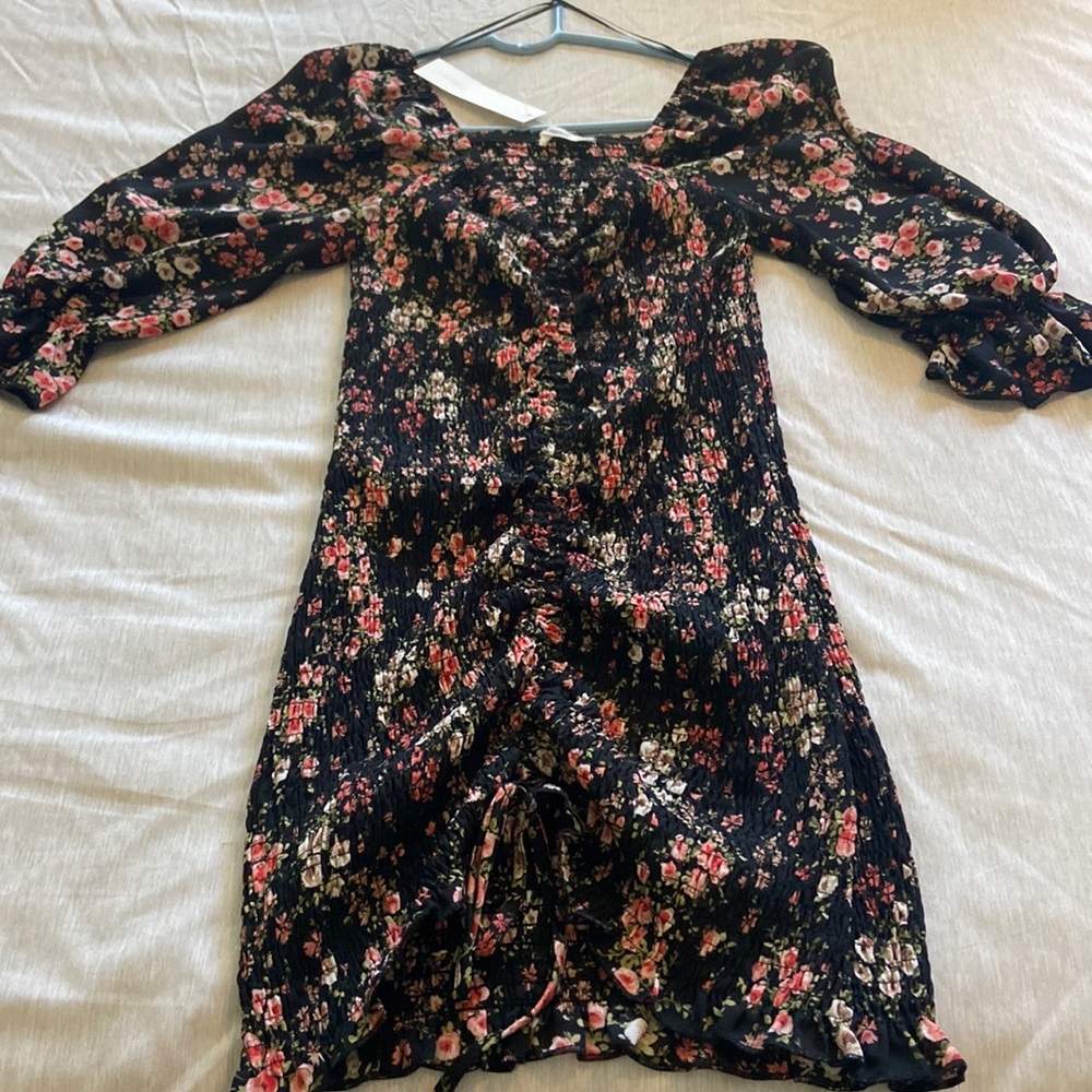 Vici Flowered print ruched dress